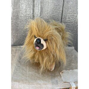 Hansa Realistic Pekingese Dog Plush Figurine Stuffed Animal Toy Detailed Face